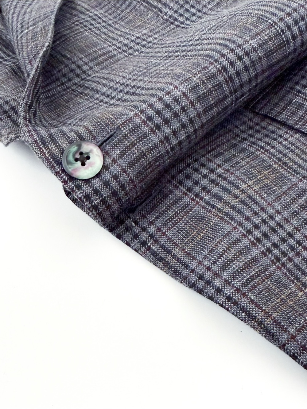 NEW Hickey Freeman Wool Silk Linen Gray Blue Plaid Blazer Sport Coat 40R Men's - Picture 14 of 16